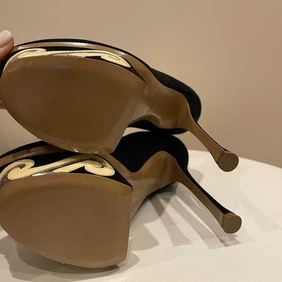 Nicholas Kirkwood Black Suede Platform Pumps Size 36.5 - Picture 4 of 5